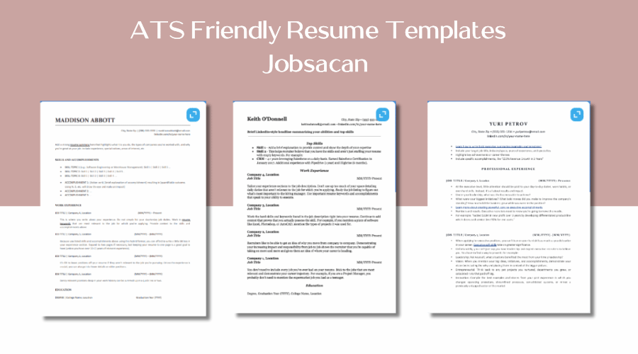 Jobscan ATS resume templates