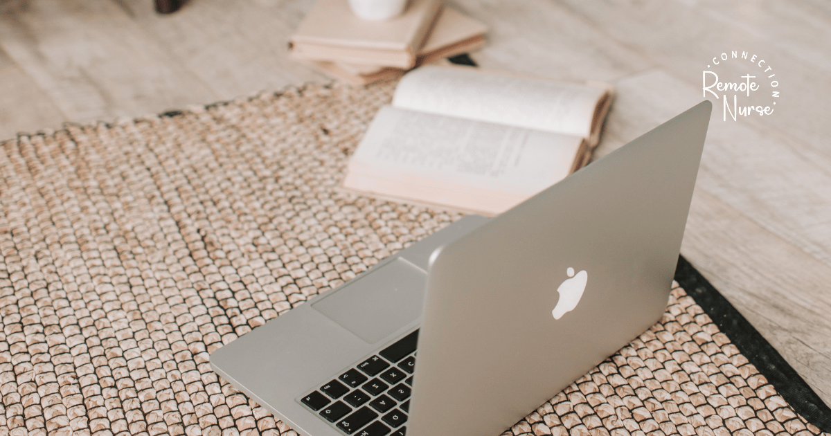 looking up nurse data abstractor on an apple laptop looking up nurse data abstractor on an apple laptop sitting on a jute rug